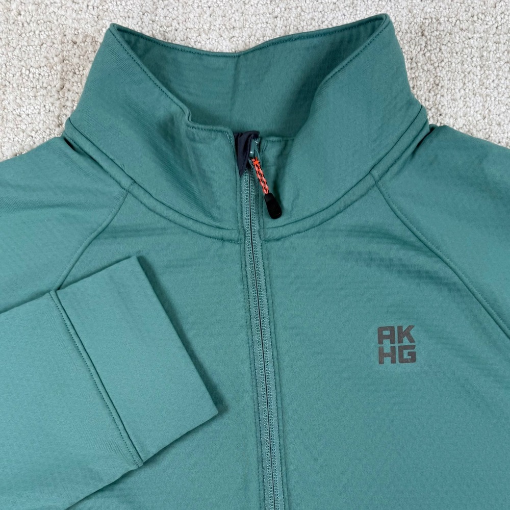 Alaskan Hardgear Mens Medium Green Half Zip Grid Fleece Pullover Sweater